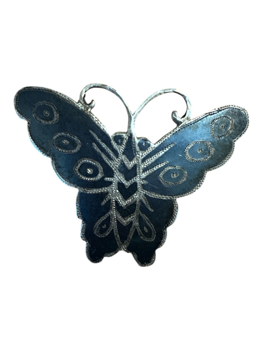 Sterling Silver Siam Butterfly Enamel C Clasp Brooch